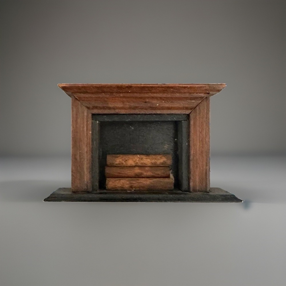 Vintage Dollhouse Furniture Shackman Fireplace Miniatured 1:12 with Logs